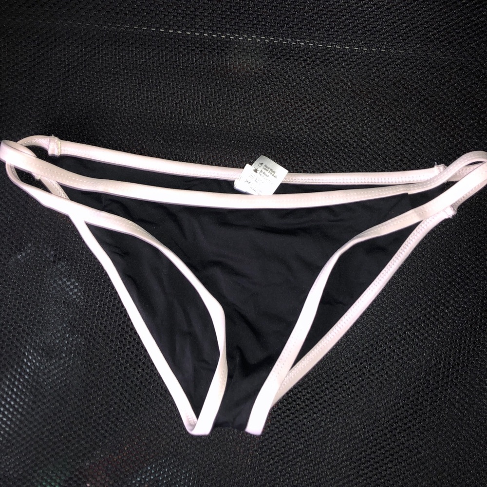 L Space black and violet bikini bottom